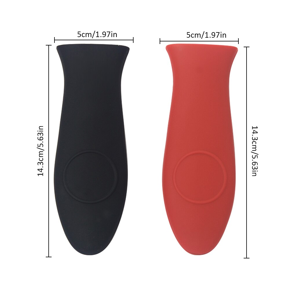 2pcs/lot Silicone Pan Handle Cover Heat Resistant Pot Holder Wrap Anti-slip Soft Pot Sleeve Cover Grip Kitchen Gadget