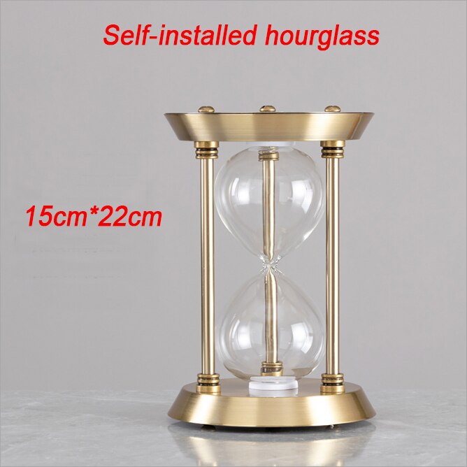 Reloj de arena vacío, decoración del hogar, sala de estar, oficina, hora de Metal, cristal, temporizador, reloj de arena de lujo, gafas de arena, boda: hourglass C