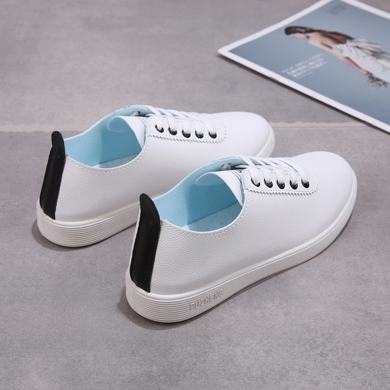 Sneakers voor dames wit licht eenvoudige casual schoenen skateschoenen zapatos de mujer damesschoenen goedkope damessneakers: Wit zwart / 8