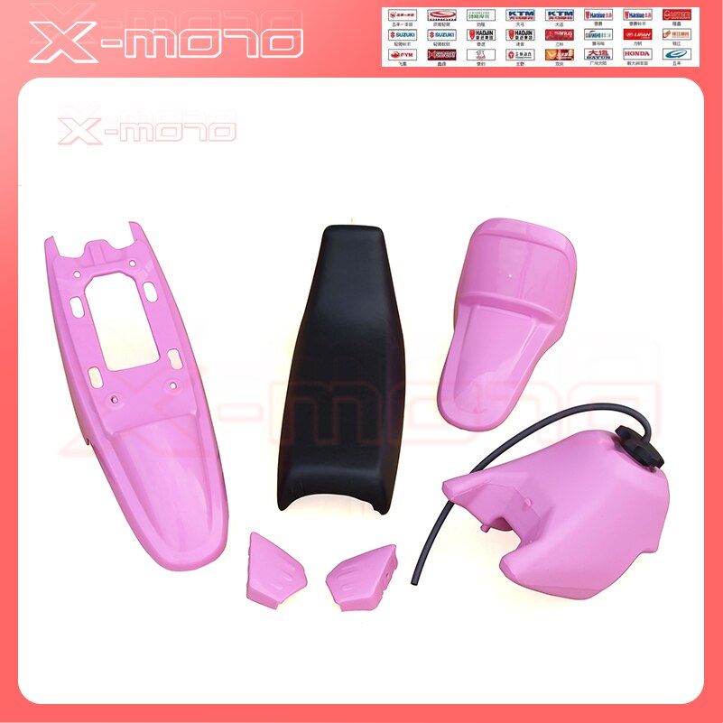 Carrosserie Plastic Kuip Body Kit Voor Yamaha PW50 PY50 Pw 50 Pee Wee Plastic Spatbord Lichaam Seat Gas Tank Kit: pink