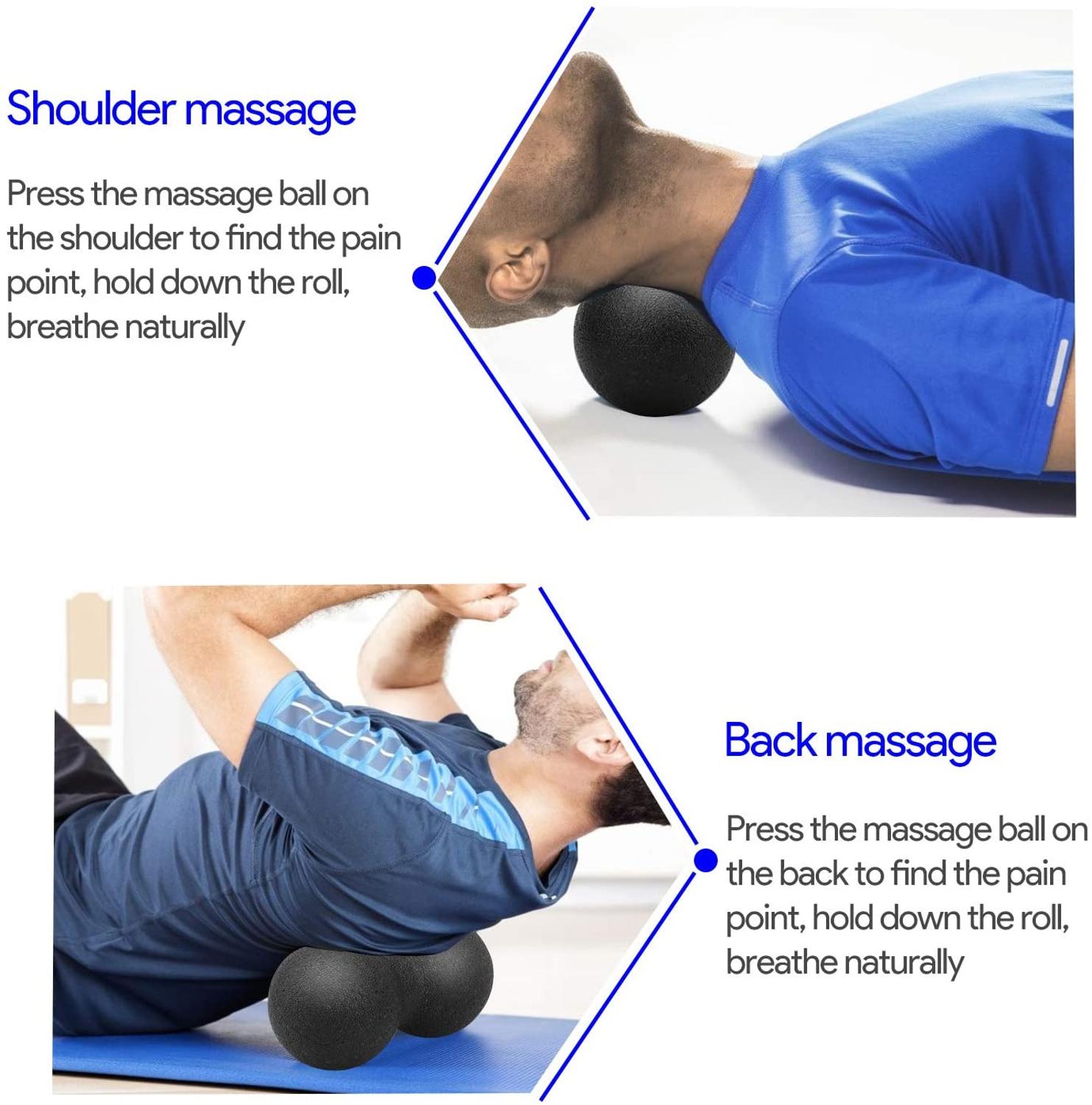 Fitness Ball Massage Peanut Single Mobility Ball 12*24 CM for Myofascial Physical Therapy Deep Tissue Massage