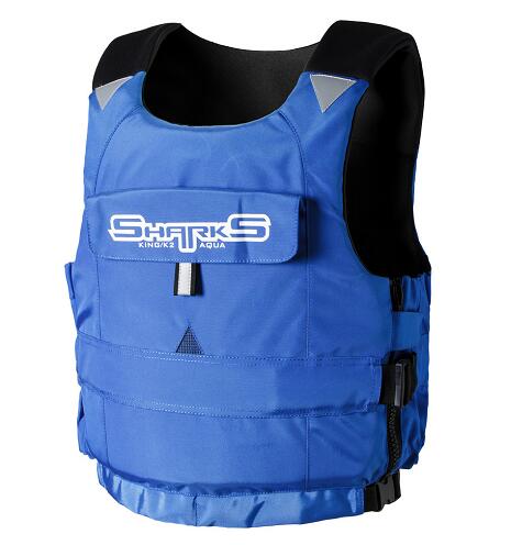 Nylon Life Jacket PFD Water Ski Flotation Vest Crotch Strap PFD Safety: Blue / XL