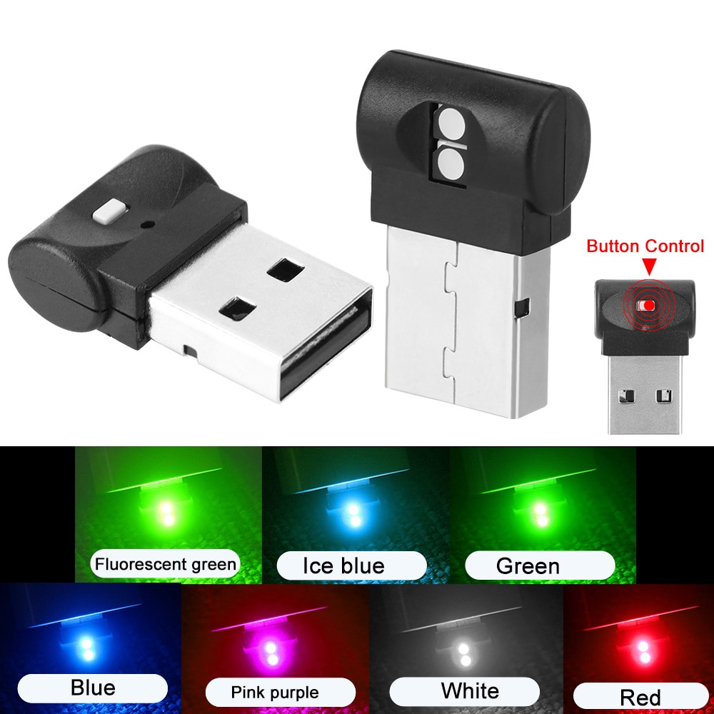 Leepee Led Sfeer Licht Plug En Play Kleurrijke Decoratieve Lamp Noodverlichting Pc Auto Interieur Mini Usb Auto Voet Licht