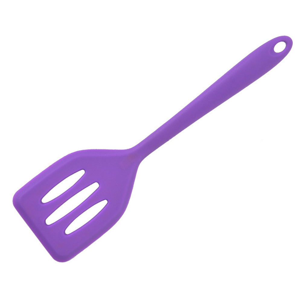 Espátula pequeña de silicona para cocinar en el hogar, espátula para freír, espátula para carne, espátula para panqueques, herramientas de cocina, 1 ud.: Morado