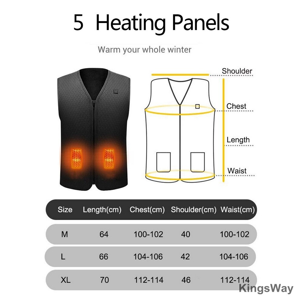 USB Heated Vest Jacket Men Women Coat Clothes Intelligent Electric Heating Thermal Warm Clothes Winter Heated Hunt
