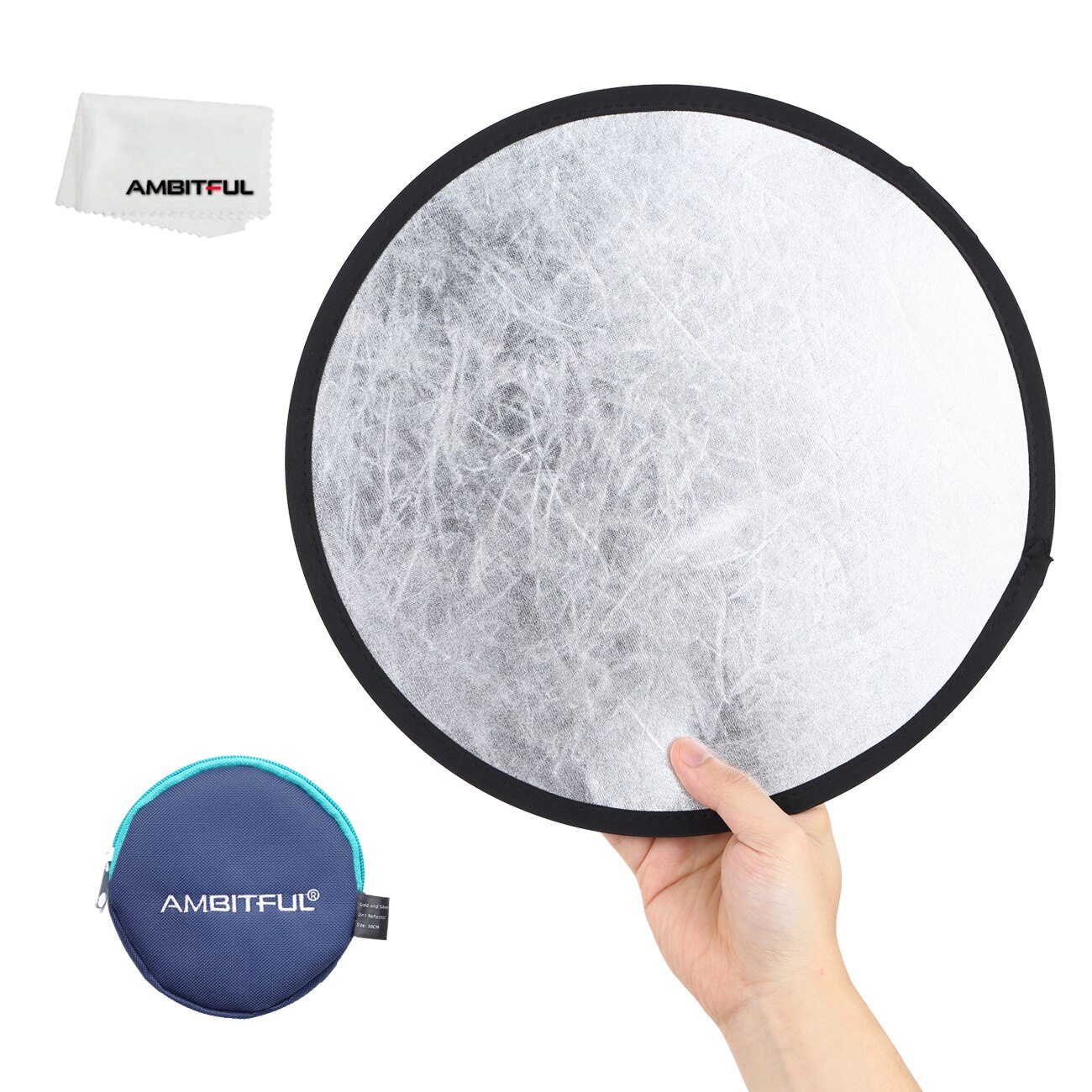 AMBITFUL 2in1 Gold Silver White 30cm Round Outdoor and Indoor Shooting Beautify Reflector