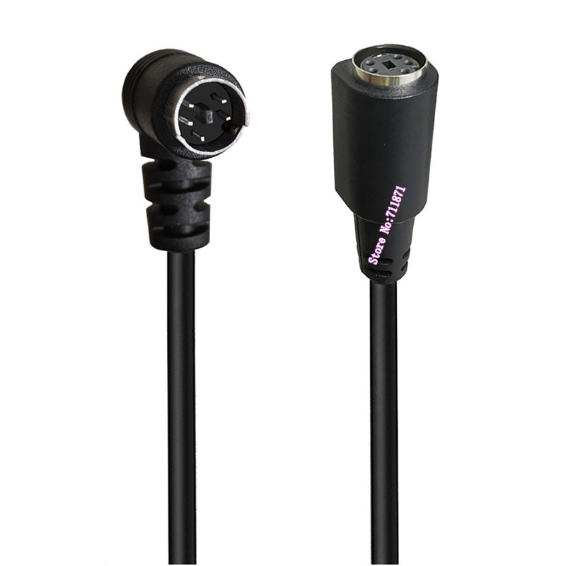 5 Needle 5 Pin Mini Din S-video Male Female Adapter Extension Cable Line Straigh Elbow 5P 5Pin S Video Mini DIN Cable Wire Cord: WHITE / 1.5m