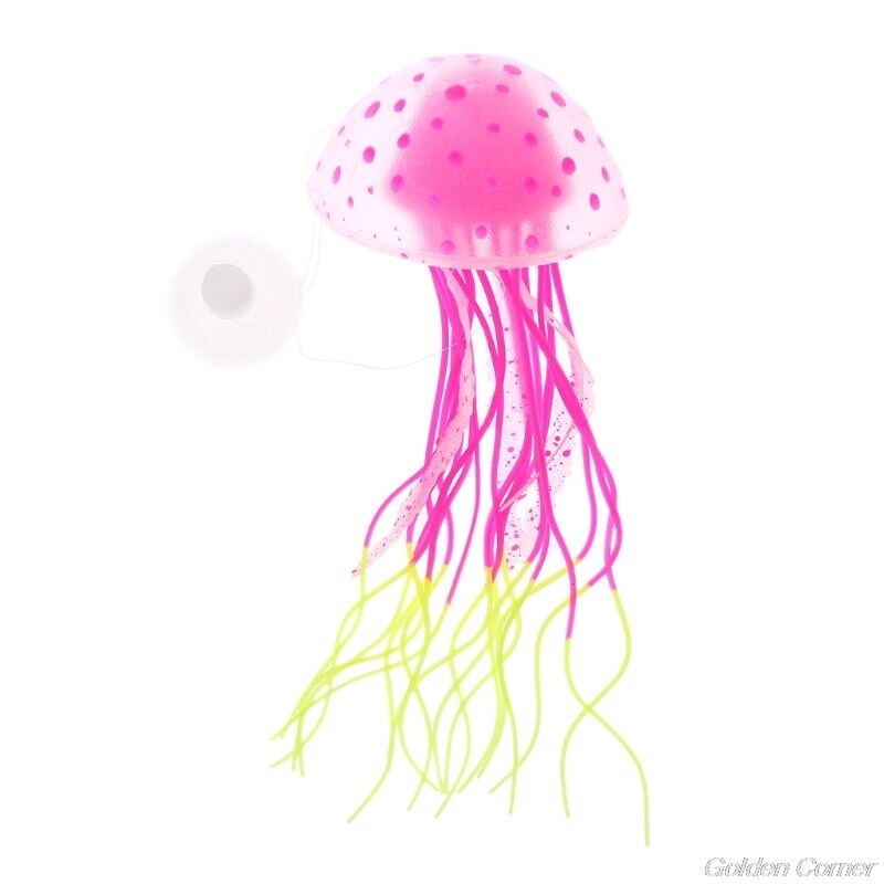 Decoração para aquário, fluorescente, água-viva, tanque de peixes, autêntico, simulação, trompete, decoração d10 20, dropshipping: Vermelho
