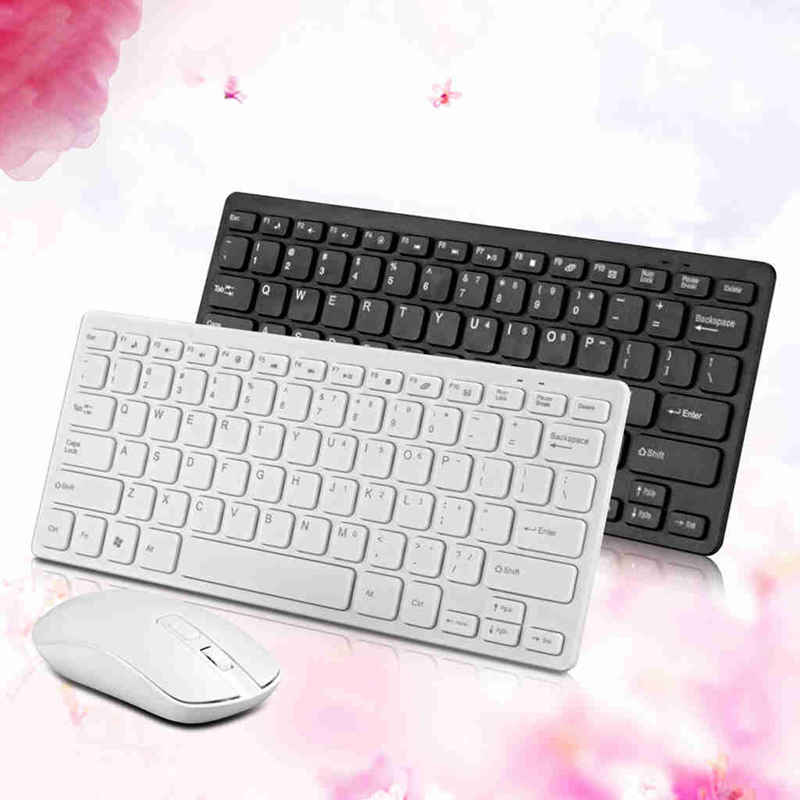 Zestaw Klawiatury i Myszy Bezprzewodowej 2.4G Ultra-Slim do Android, iOS, PC i Laptopa
