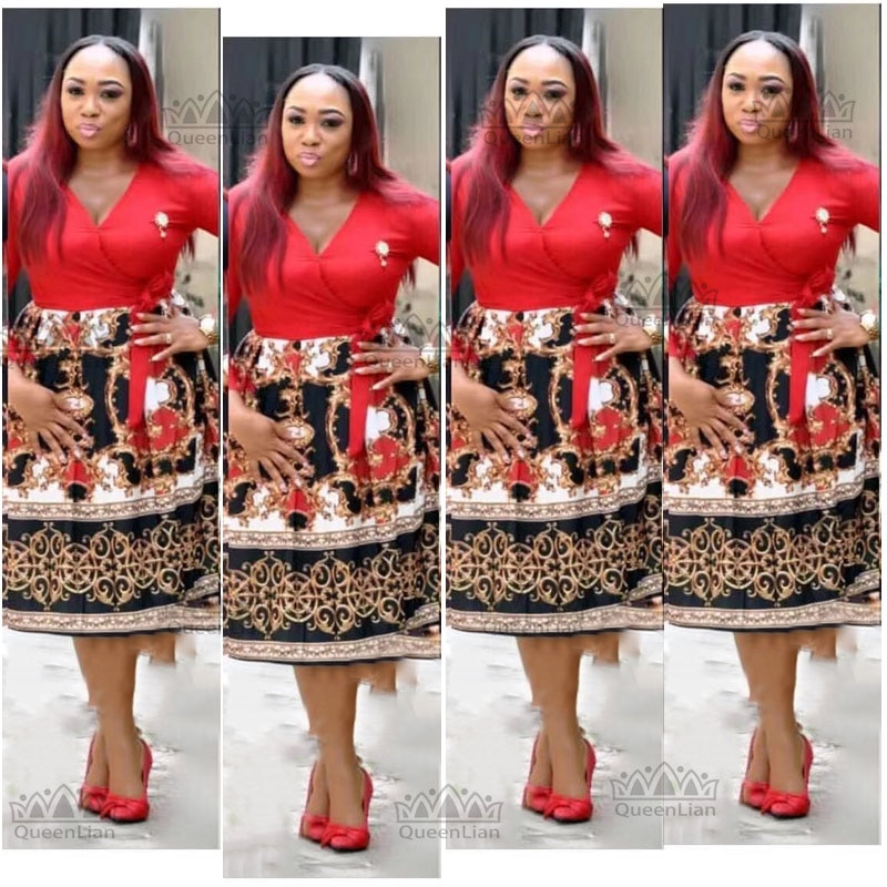 Dashiki Afrikaanse Jurken Voor Vrouwen Traditionele Print Kleding Lange Mouwen Voor Vrouwen (ZC06 #)