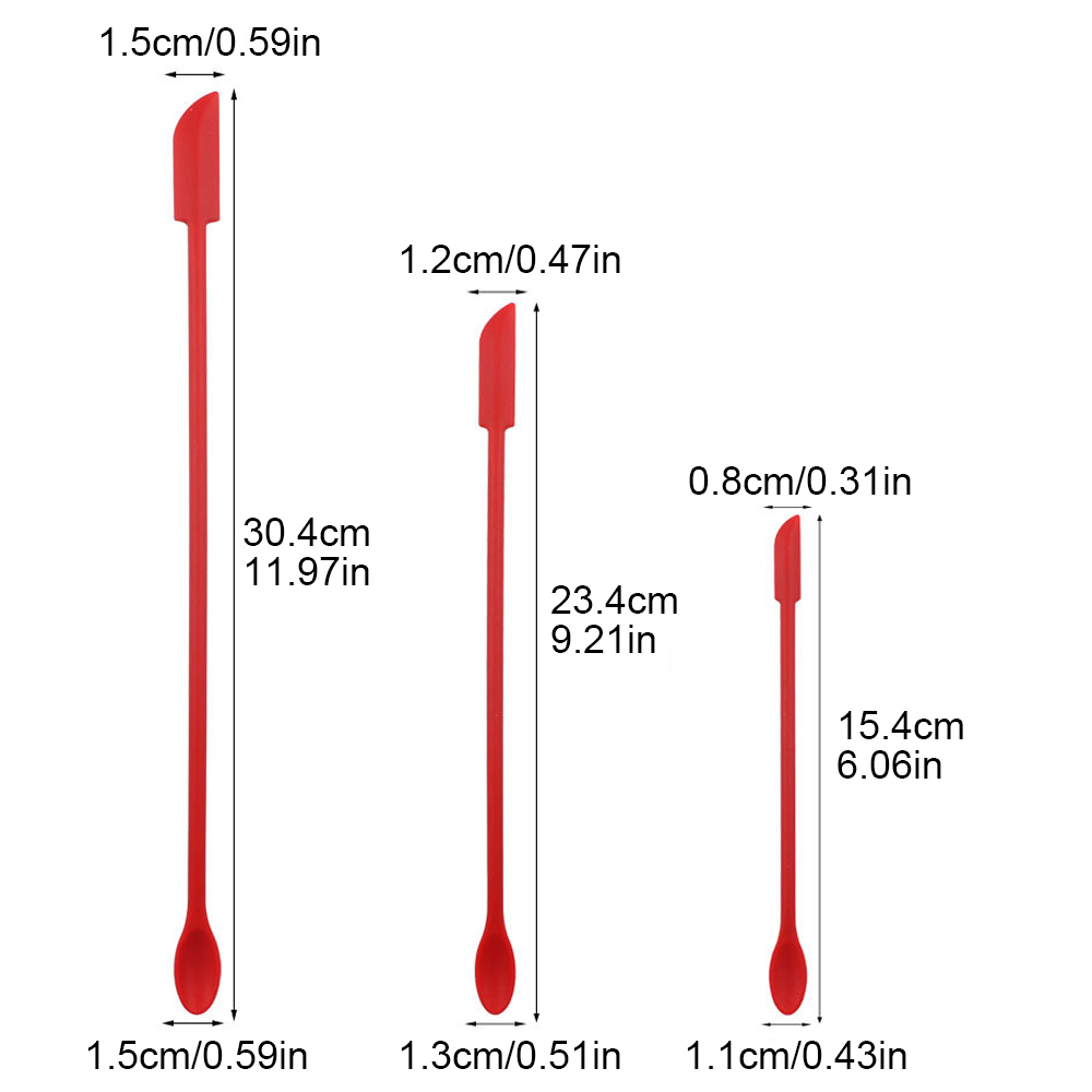 Ensemble de spatules en Silicone, grattoir à Double tête, crème de confiture cosmétique, bouteille profonde, Mini spatule allongée à petite pointe, outil de maquillage Spa 3 pièces