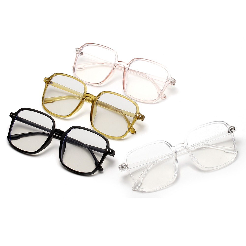Peekaboo big blue light glasses for computer eye protection eyewear frames men square retro rivets transparent green