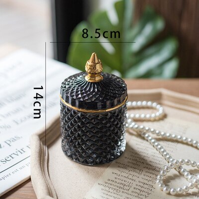 Krystal smykker opbevaring tank glas sukker krukke halskæde ring beholder arrangør praktisk snack frisk dåser køkken dekorationer: 9