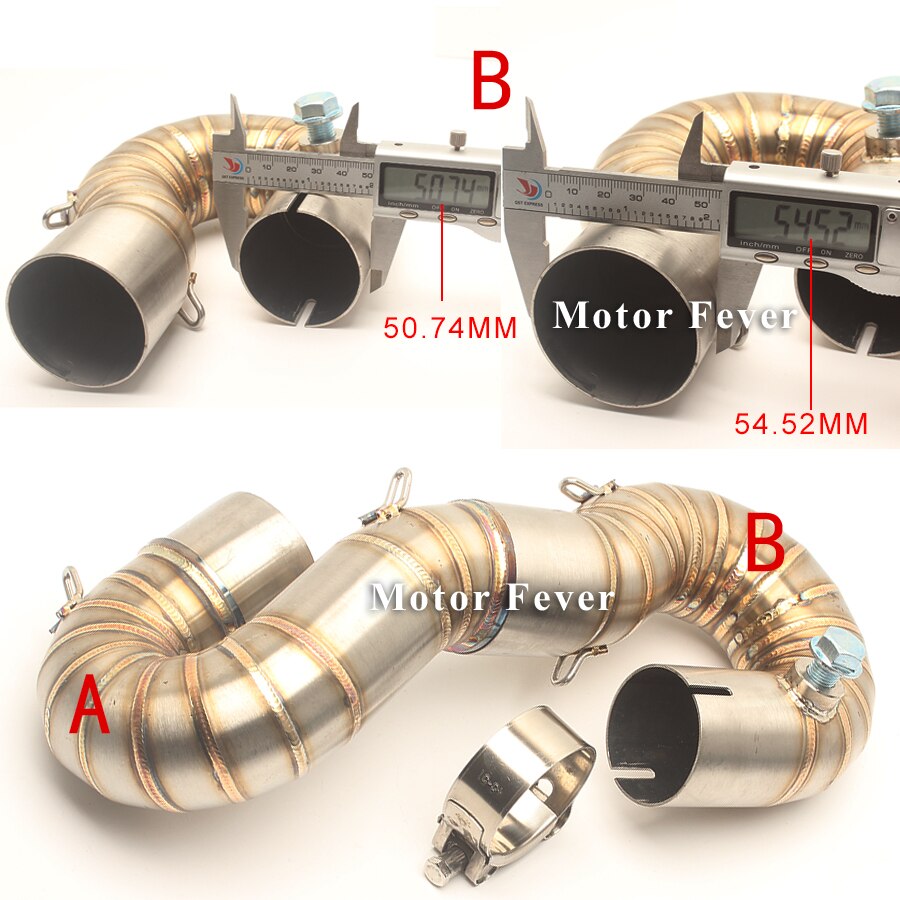 Motorcycle Exhaust Slip on Link Pipe Middle Tube Adapter Steel pipe for Honda CBR1000RR