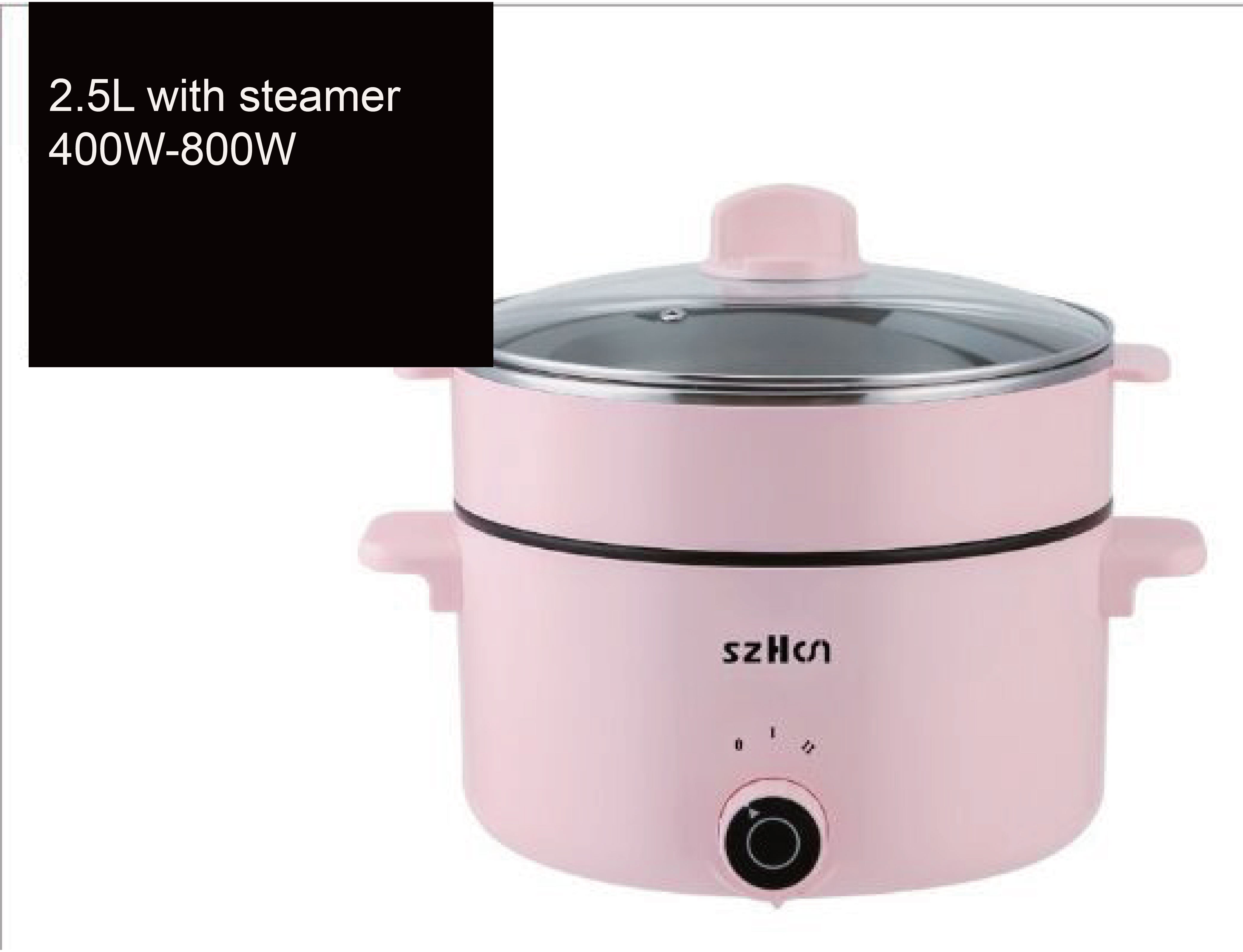2,5 L niedrig-Energie elektrische kochtopf Schüler schlafsaal elektrische dampfer nudel topf 2-6 menschen braten Pfanne: 2.5L Rosa / EU