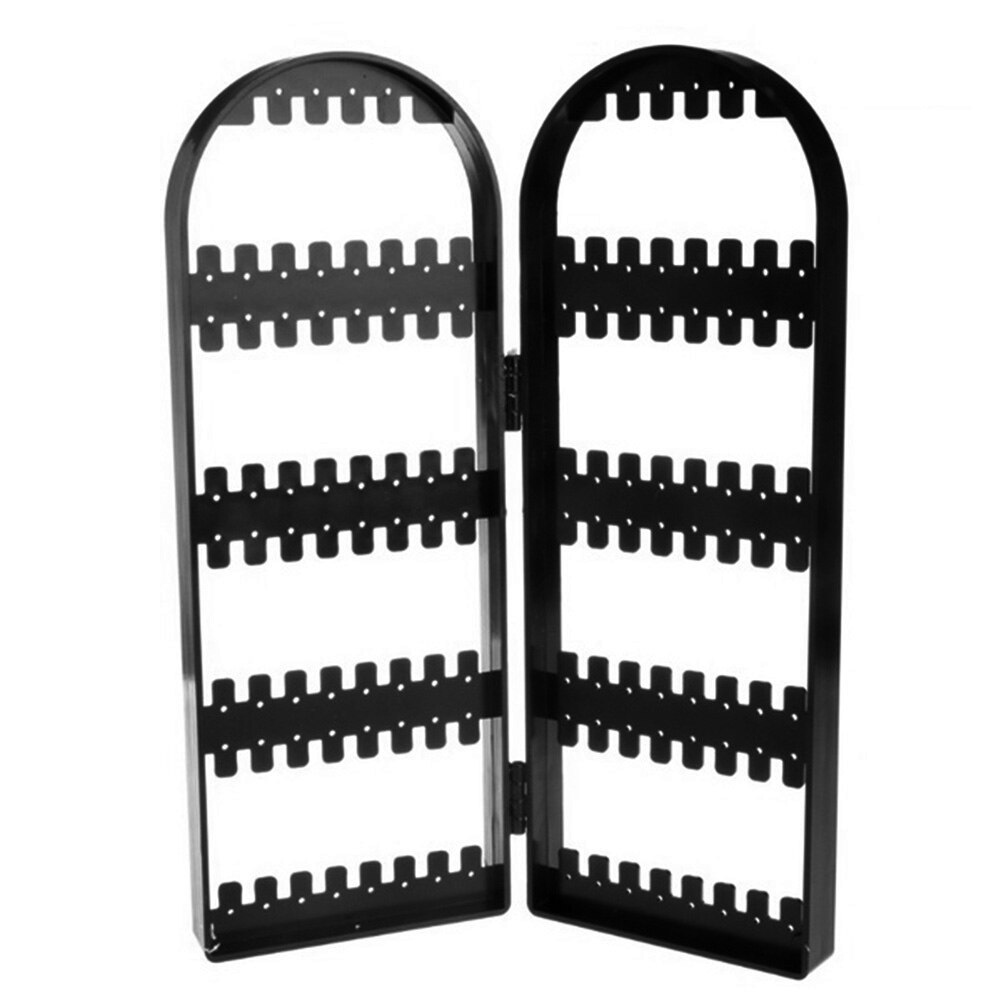 Sammenleggbart Smykkestativ - 120 Huller - Holder for Øredobber, Armbånd, Halskjeder - Plast: Svart