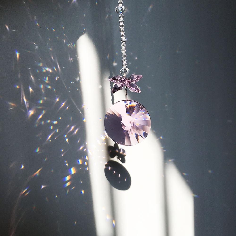 40mm Round Crystal Suncatcher Rainbow Maker Window Hanging Ornament Christmas Home Wedding Garden Decoration