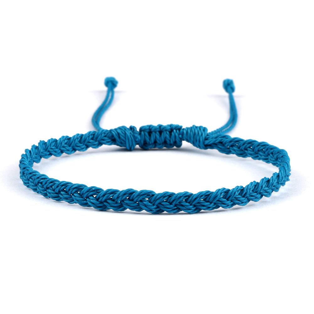 Pulsera de hilo de cera impermeable ajustable para mujeres y hombres, pulsera budista tibetana tejida hecha a mano, joyería de oración de la suerte de la amistad