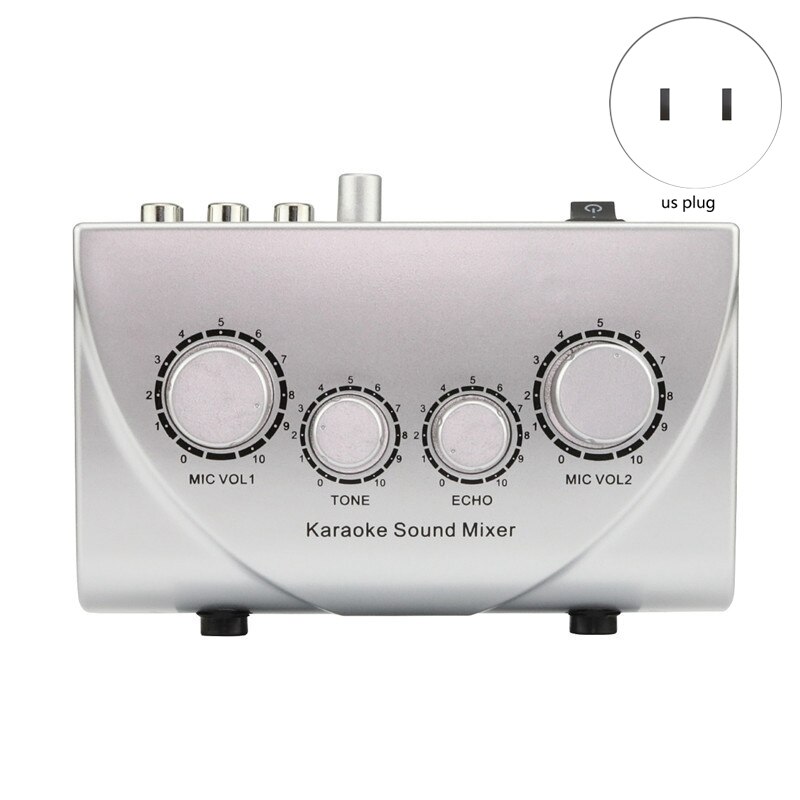 Karaoke Machine Mixer audio professionale Echo Mixer Digital o Sound o dispositivi di sistema argento