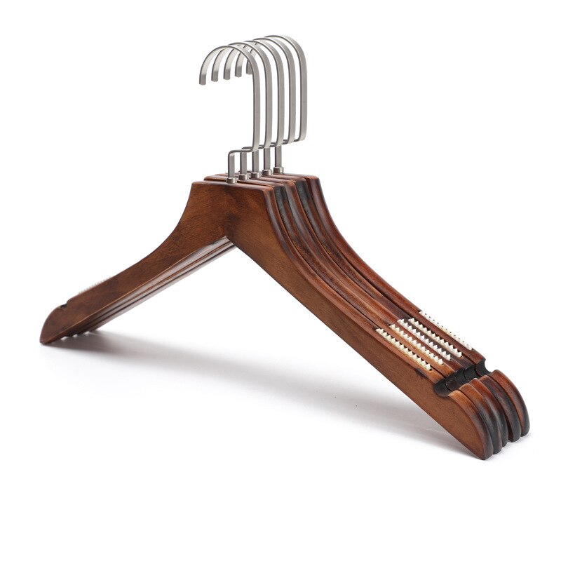 10 stücke Retro Hölzernen Kleiderbügel Massivholz Non-slip Kleidung Rack Schrank Organizer Mantel Anzug Kleiderbügel Shop Trocknen Rack raum Saver: YF41 / MEN(40-44.5CM)