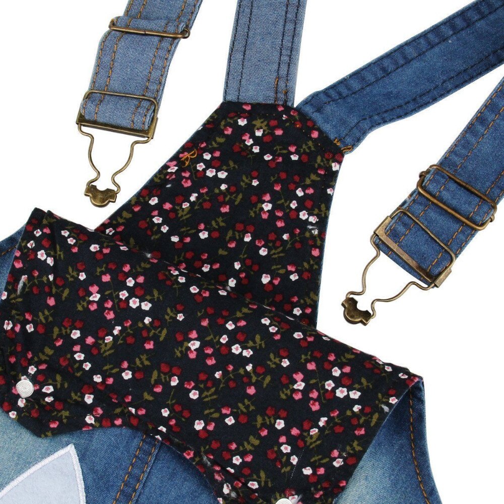 US Cute Cat Baby Kids Toddler Denim Jeans Overalls Dress Skirt Clothes Summer