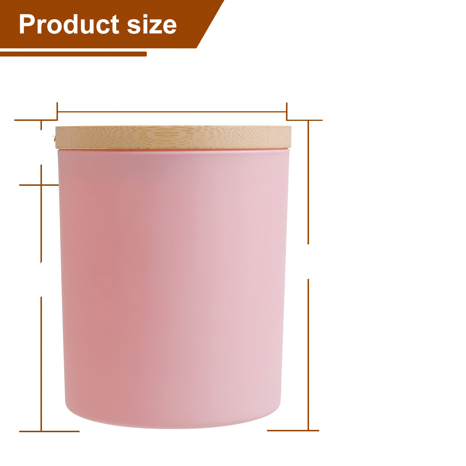 Tarro de vela de vidrio ámbar esmerilado con tapa de bambú para hacer velas, contenedor de vela limpio vacío a granel, Apto para lavavajillas, 6OZ, paquete de 6: Amarillo claro
