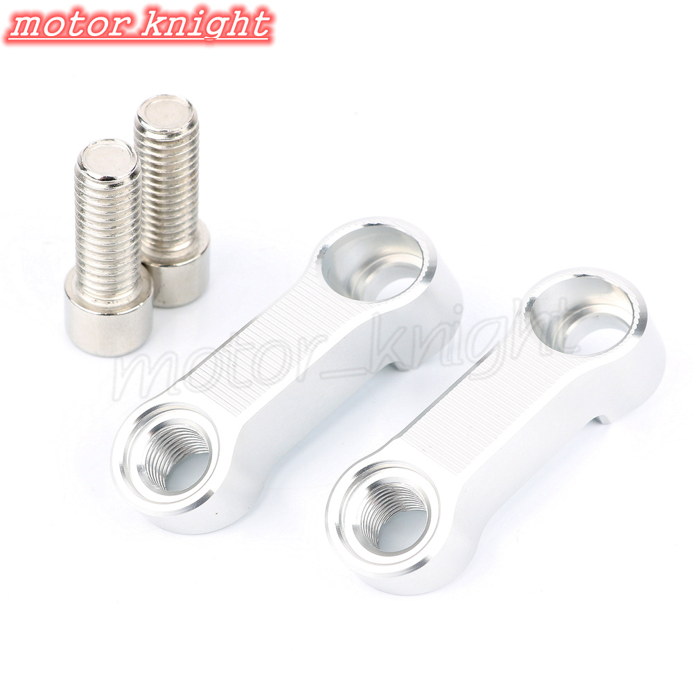 Para CB1000R CB600F Hornet CB600/CB900 CB1300SF CB750 CB400 extensores de espejos de motocicleta adaptador de extensión espaciadores: SILVER 10mm screw