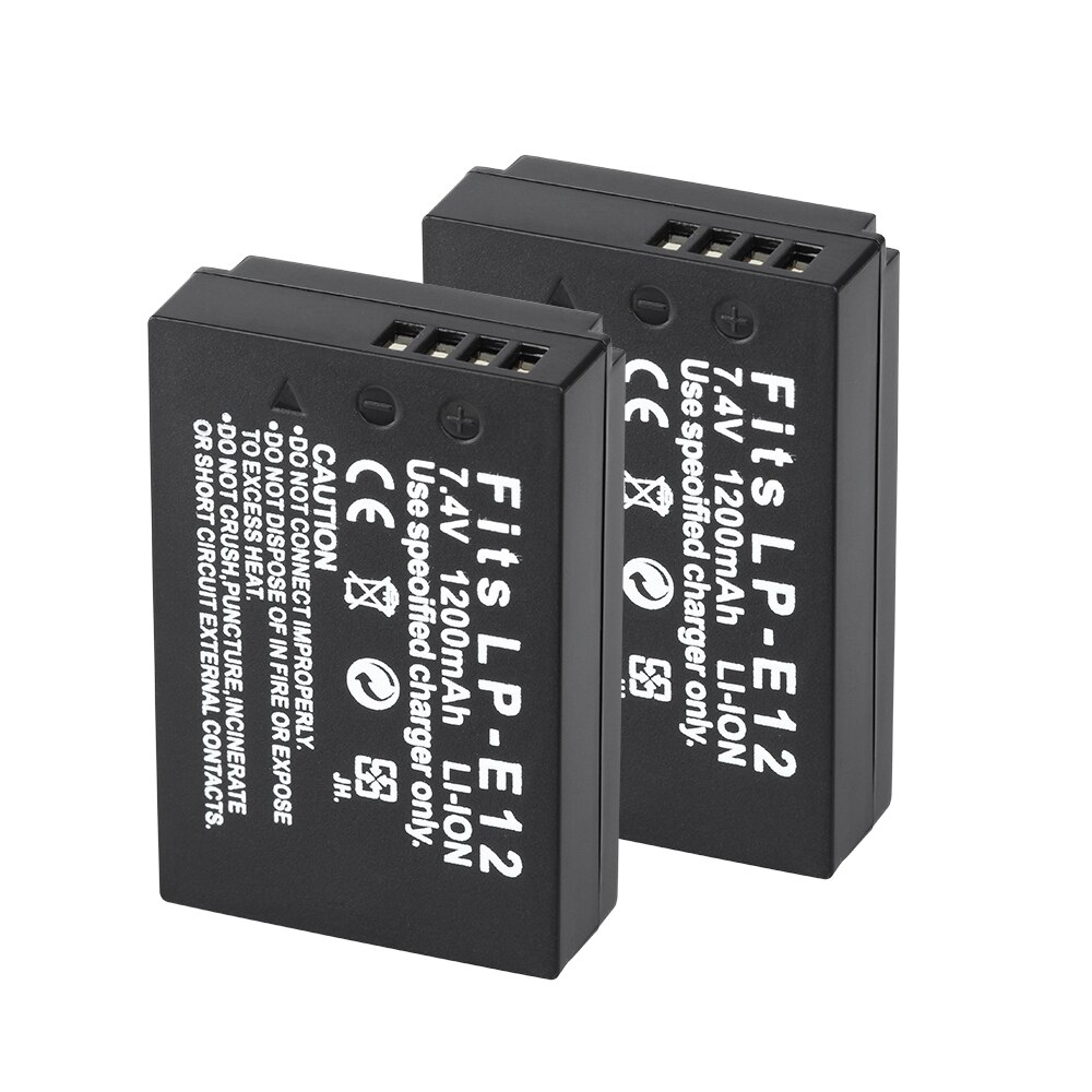 Bateria aparatu LP-E12 LPE12 LP E12 do Canon Rebel SL1 100D pocałunek X7 EOS-M EOS M M2 EOS M10 M50 M100 1200mAh baterii: 2Battery