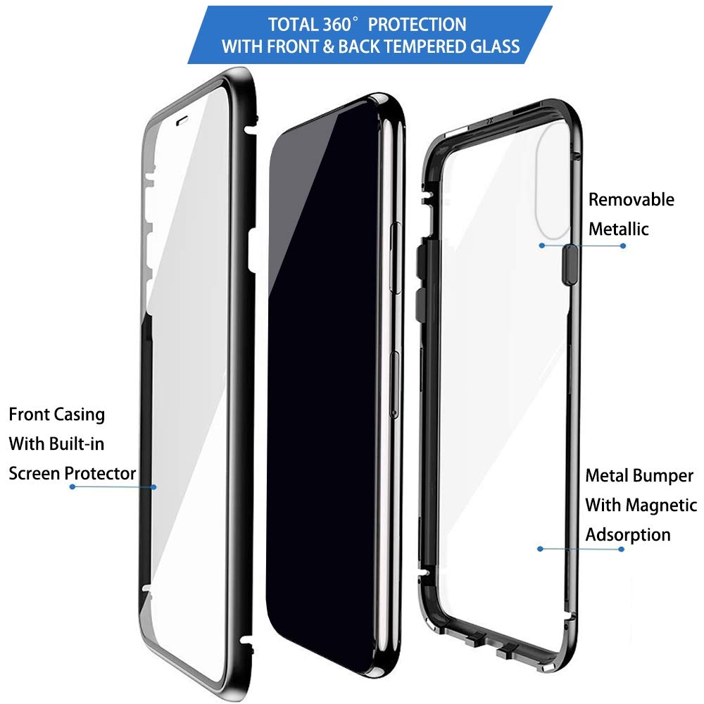 Magnetic case on the For samsung Galaxy A50 a70 a30 a20 a 30 50 70 Double sided Glass a305F a205F a505F a705F Metal coque