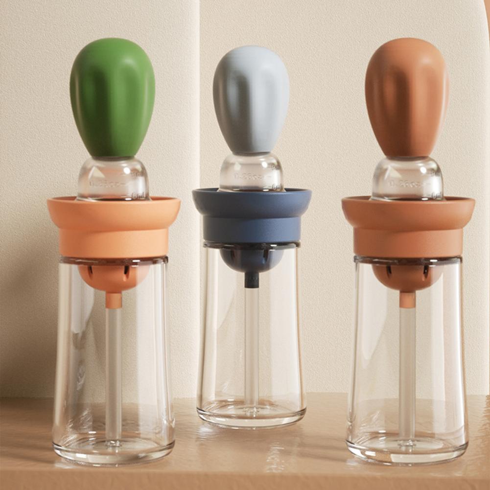 Space-saving Oil Container Bottle Easy to Carry with Silicone Brush Ergonomic Multi-purpose Oil Dispenser Bottle