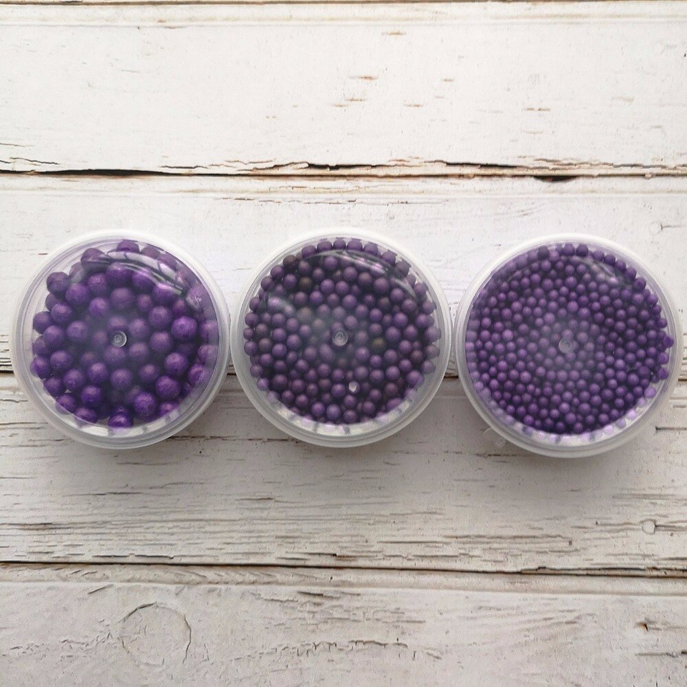3Boxes Polystyrene Styrofoam Slime Box Foam Beads Snow Mud Particles Accessories Decorative Balls DIY Craft Supplies TOYS BEAD