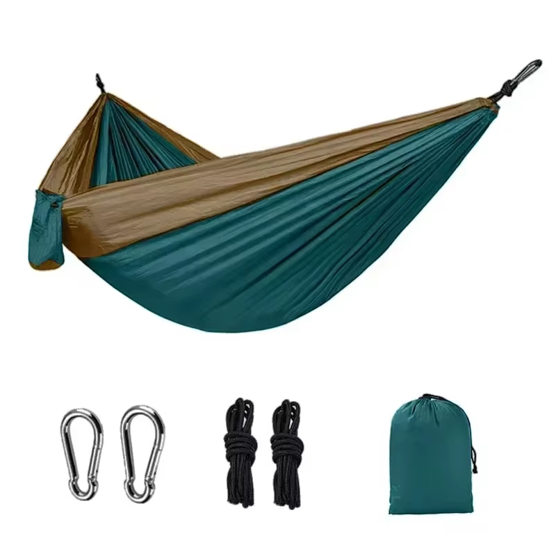 Hamac de camping portable en nylon, lit-balançoire, tissu parachute, durable, patchwork, pour randonnée jardin: Bourgogne