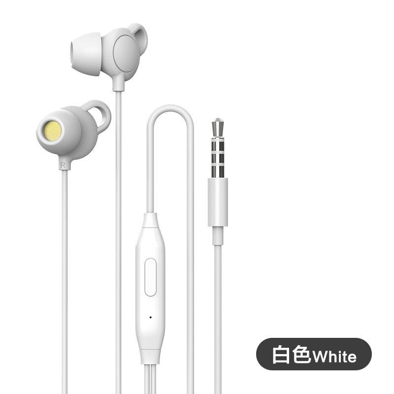 Auricular para dormir sin dolor con cable, cómodo para dormir debajo de la almohada, auriculares de conversión con micrófono, Bluetooth, novedad de: White