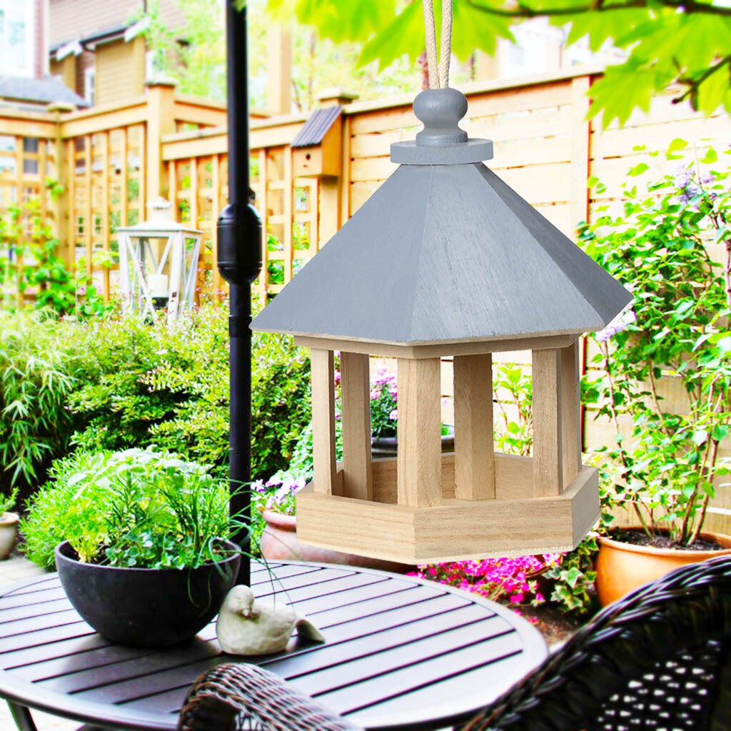 Wooden Bird Nest Hanging Bird House Natural Wooden Bird Cage Resting Place Wall-Mounted Outdoor Birdhouse Wooden Box