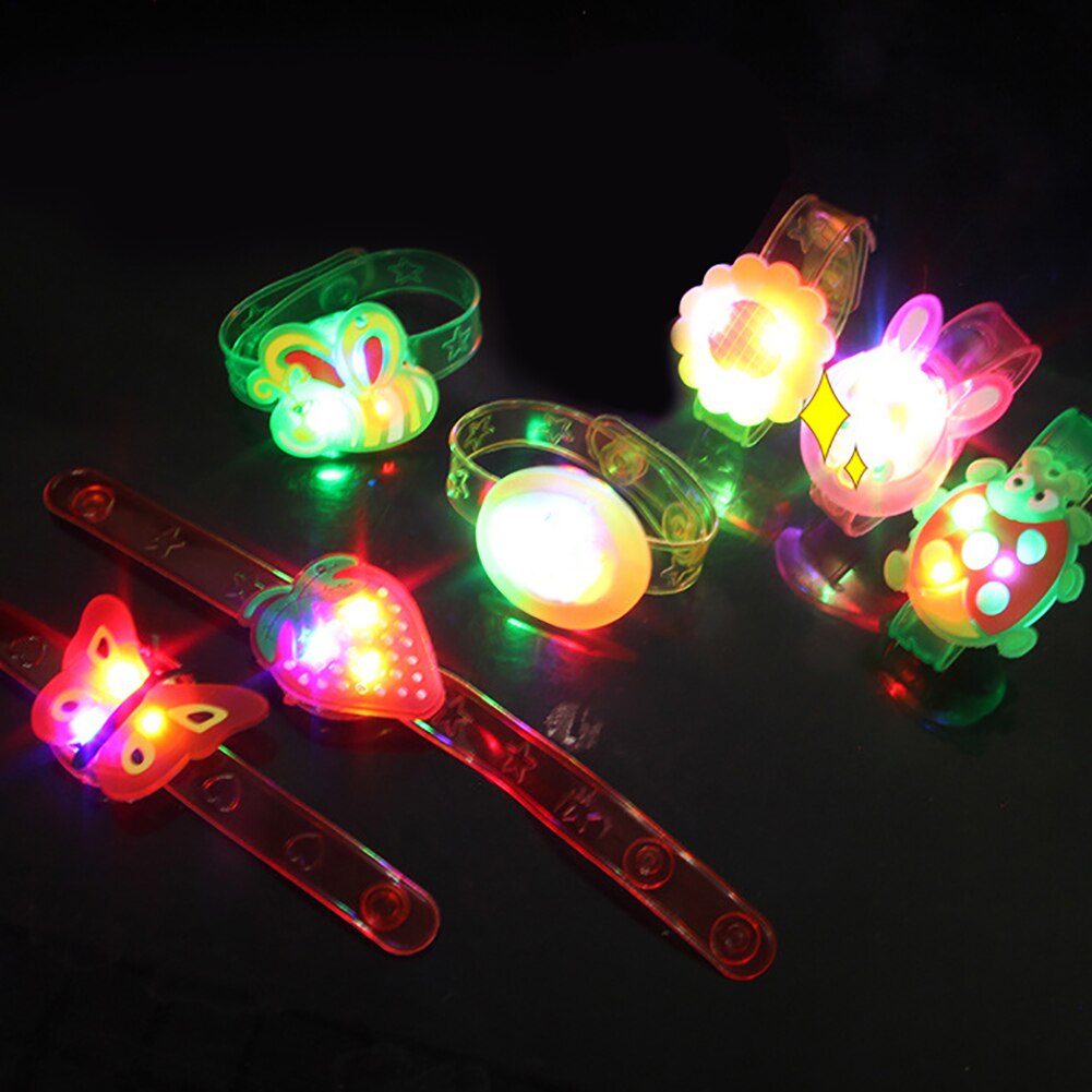 1Pc LED Glowing Bracelet Toy Kids Light up Flower Animal Pattern LED Bracelet Toy Party Favors