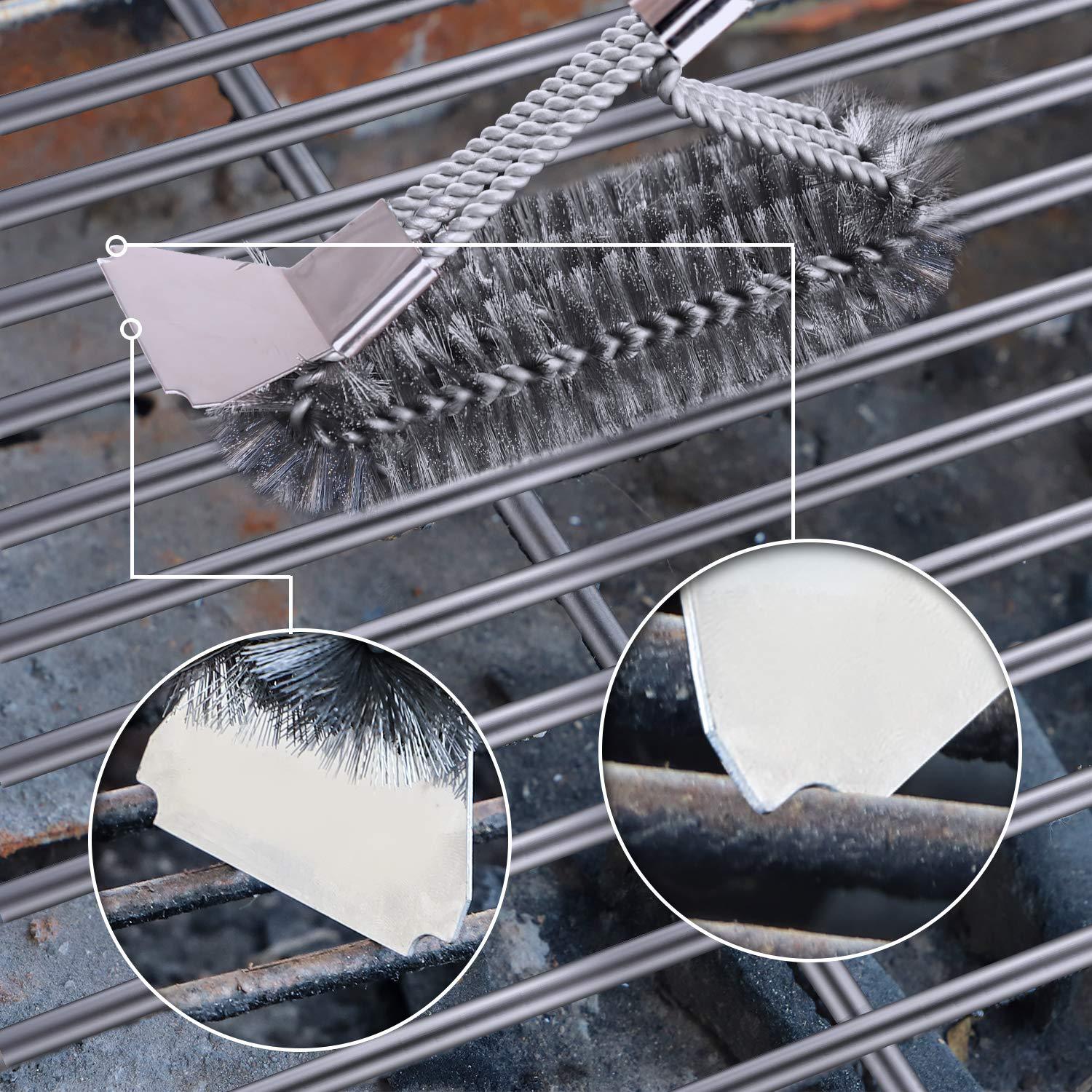 BBQ Grill Brushes Barbecue Accessories Cleaning Brush Kit Cooking Tools Outdoor Cleaner Stainless Steel Bristles Kitchen Gadgets