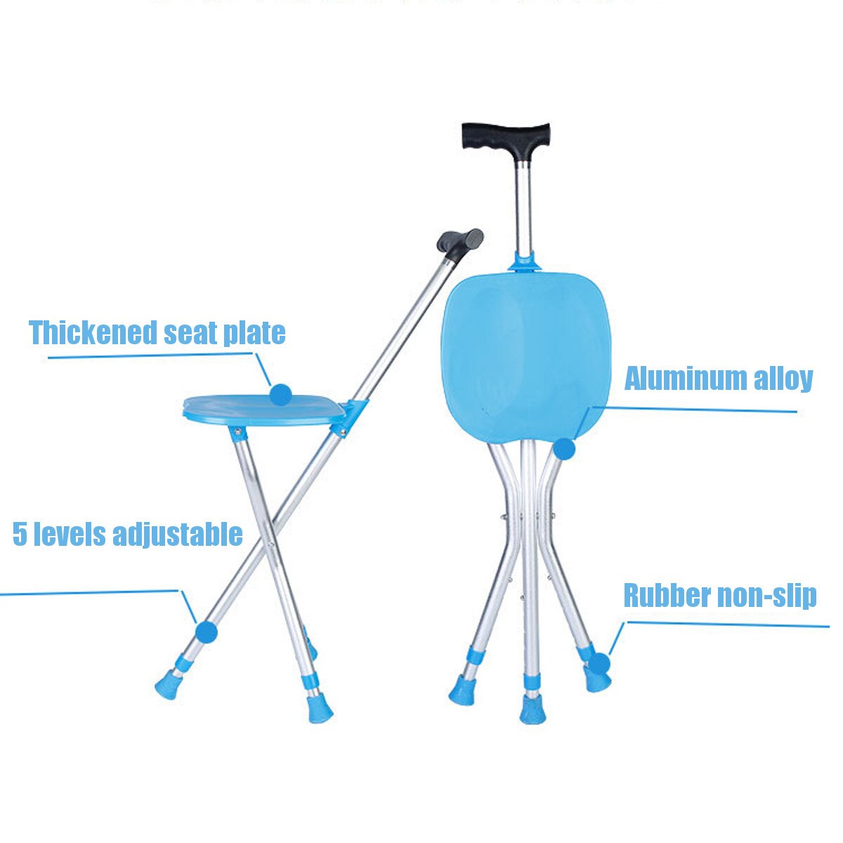 Folding Walking Cane Rest Light Weight Aluminium T... – Grandado