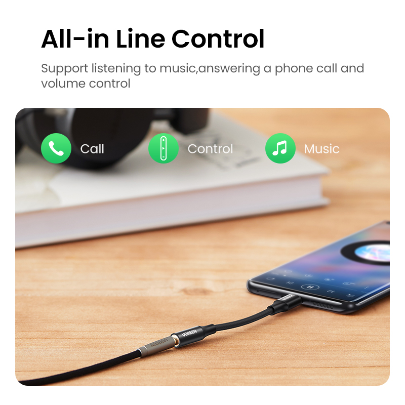 UGREEN Type c to 3.5mm Headphone jack 3.5 AUX USB C Cable Audio USB C Adapter For Huawei V30 P30 pro Xiaomi Mi 10 Oneplus 7T pro