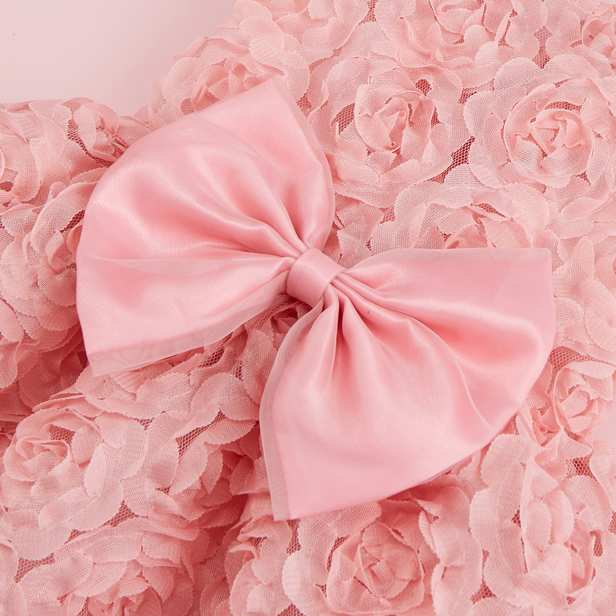 Vestido de princesa para perro, ropa de princesa con lazo rosa y flores bordadas, vestidos de primavera y verano para cachorros y mascotas