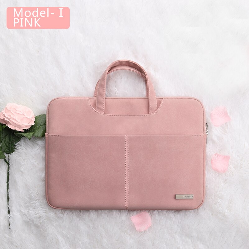 Laptop Tasche 13,3 15,6 14 zoll Wasserdichte Notebook Tasche Für Macbook Fall M1 Air Pro 13 15 Huawei Schulter handtasche Aktentasche: PINK 1