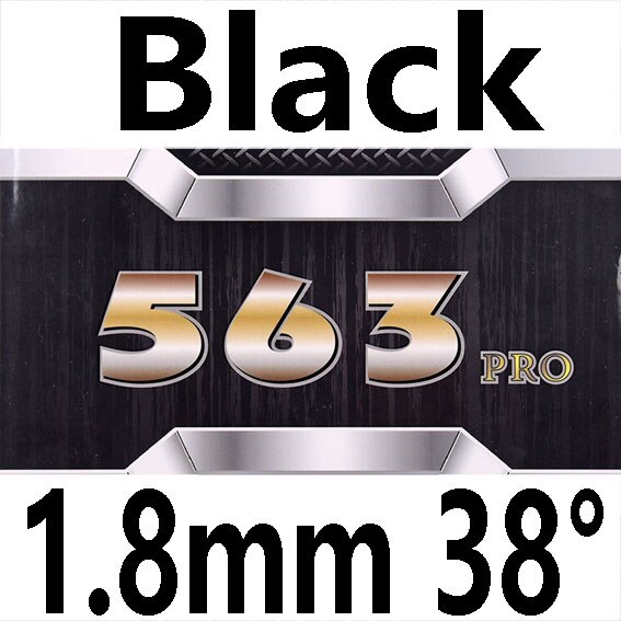 729 amistad 563 PRO (563 Provincia, especial de Pips-out) Ataque de goma de tenis de mesa con esponja de Ping Pong: BLACK 1.8MM H38