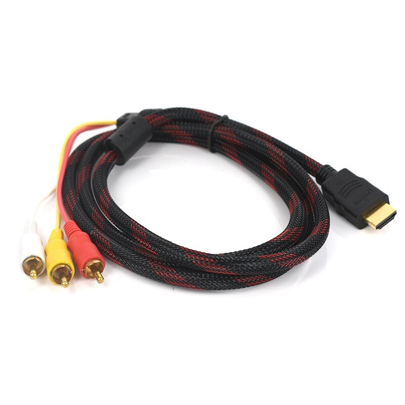 1.5m1080P HDTV HDMI-compatible Male To 3 RCA Audio Video AV Cable Cord Adapter Converter Connector Component Cable for HDTV