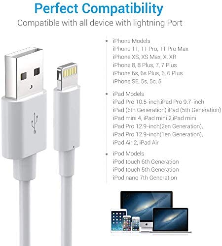 USB Kabel für iPhone Xs Max Xr Xs X 8 7 6s plus 5s 2M Schnelle Ladegerät kabel für iPad Air Mini iPod Touch Weiß 5V 1A Wand ladegerät