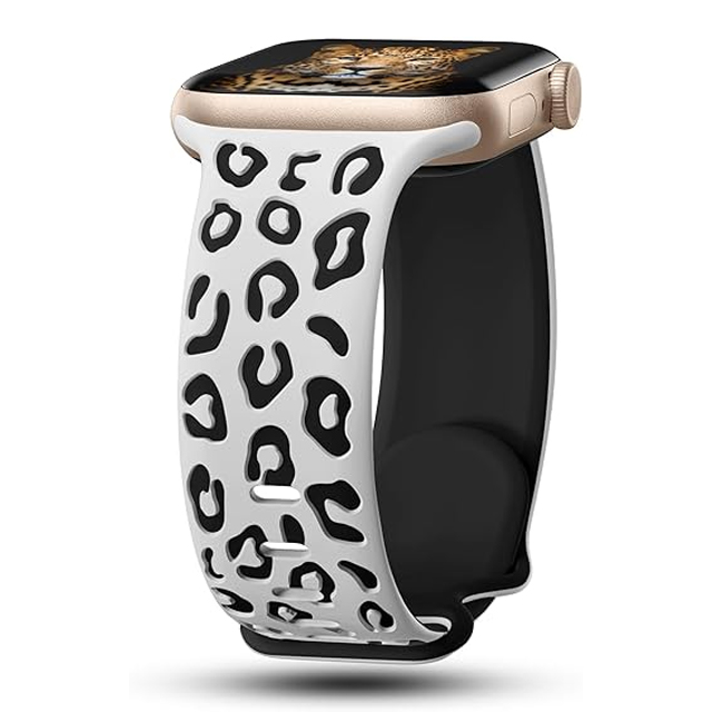 Engraved Strap For Apple Watch Band 45mm 44mm 46mm 42mm 41mm 40mm 49mm Silicone Correa Bracelet Series 8 9 10 7 SE 6 5 4 Ultra 2: silver white / 22mm