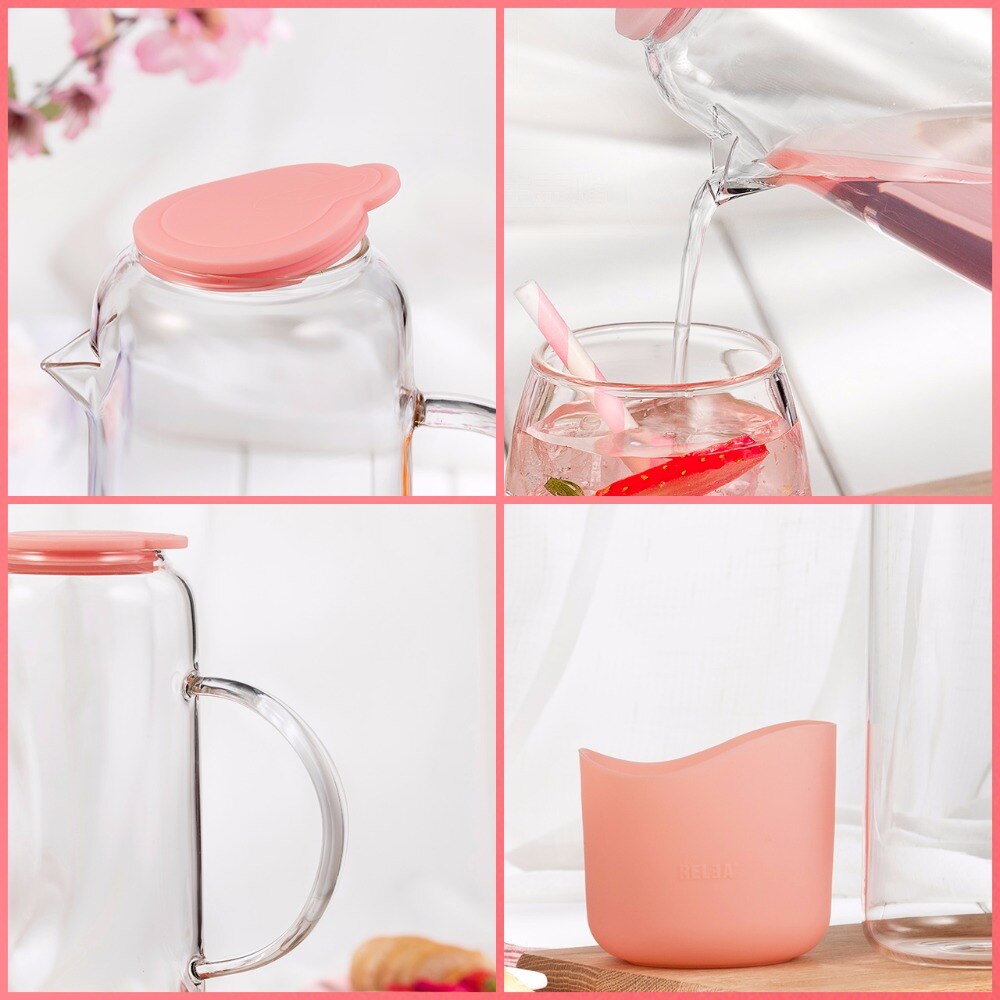 Glas Krug mit Deckel Obst Infusion Eis Tee Krug Heißer Kalten Wasser Borosilikatglas krug Wärme Beständig glas BPA freies