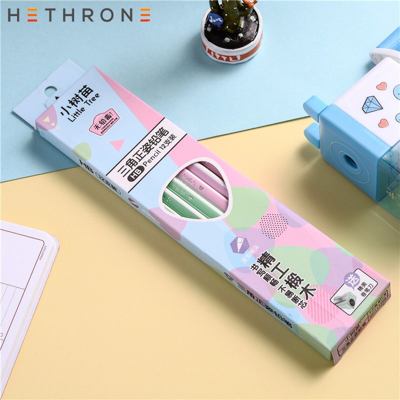 Hedrone-lápices para el colegio de madera, LÁPICES PARA escribir y dibujar, lápices simples de grafito, artículos escolares, 12 Uds.: 1pca