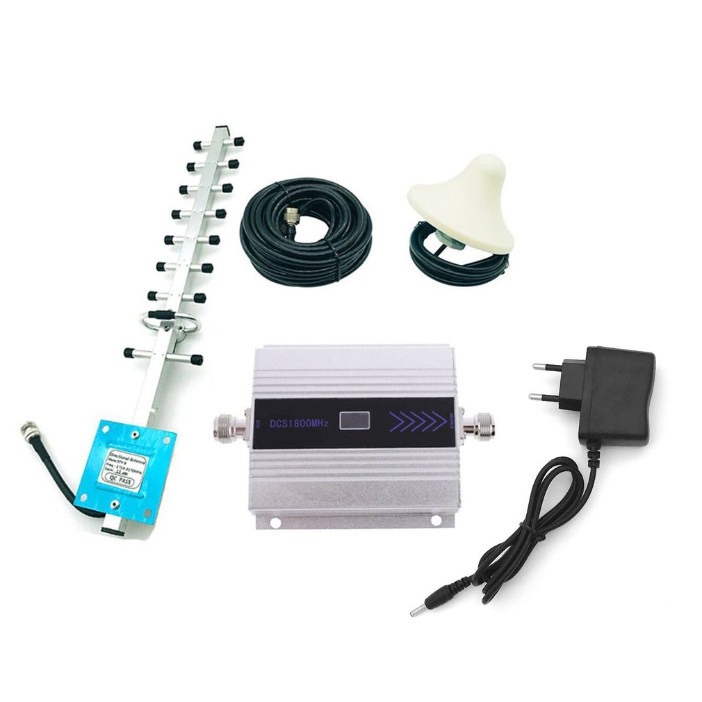4g 1800mhz lte dcs mobile signal booster gsm repetidor lte amplificador + yagi celular móvel amplificador de reforço de sinal repetidor