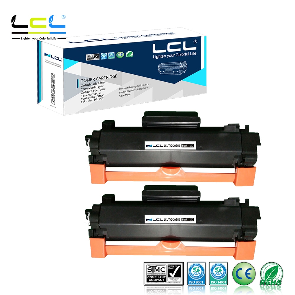 Lcl tn2420 TN-2420 tn2410 3000 páginas preto (2-pacote) sem cartucho de toner da microplaqueta compatível para o irmão HL-L2375DW DCP-L2550DW