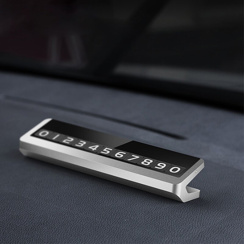 Mode Metalen Auto Tijdelijke Parkeerkaart Plaat Met Luminious Nachtlampje Hideable Auto Telefoon Telefoonnummer Card Auto Styling
