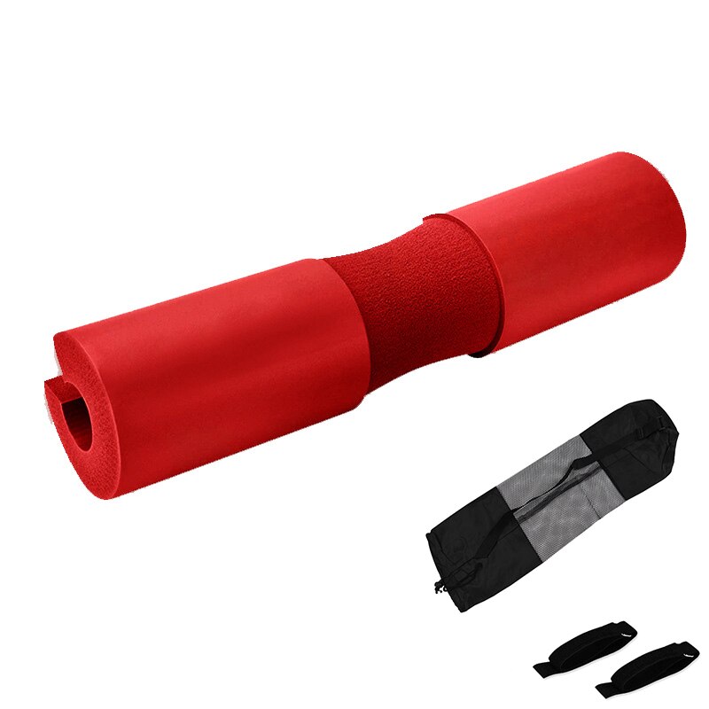 Barbell Pad Weightlifting Squat Pad Protector for Neck Shoulder Fitness Foam Barbell Bar Cover Support Pad Fitness Gym Equipment: red with bag